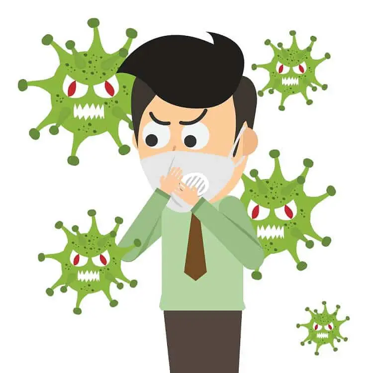 Businessman wears facemask to protect himself from Novel Coronavirus 2019 (COVID-19)